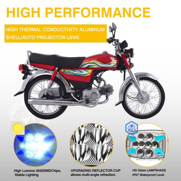 6 feux LED Lo et 8 feux LED Hi pour le CD70 CG125 70cc de YAYE Motorcycle