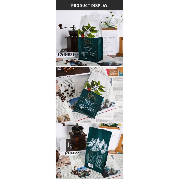 Custom Ziplock Flat Bottom Coffee Bags Stand Up Zipper Coffee Bags 250g 500g 1kg