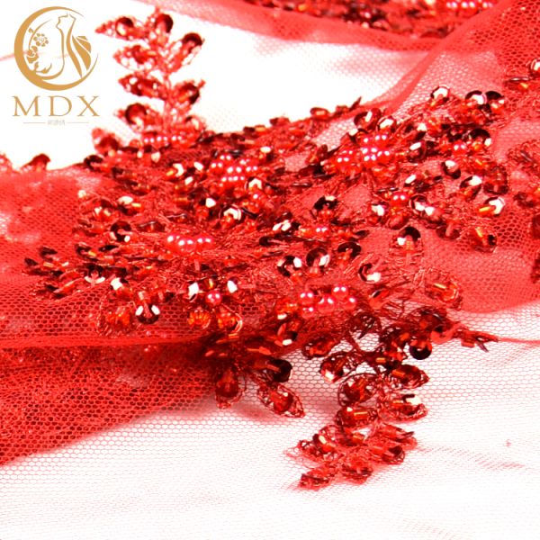 Ткань шнурка яркого блеска 1 двора/красное украшение шнурка Sequin для платья партии