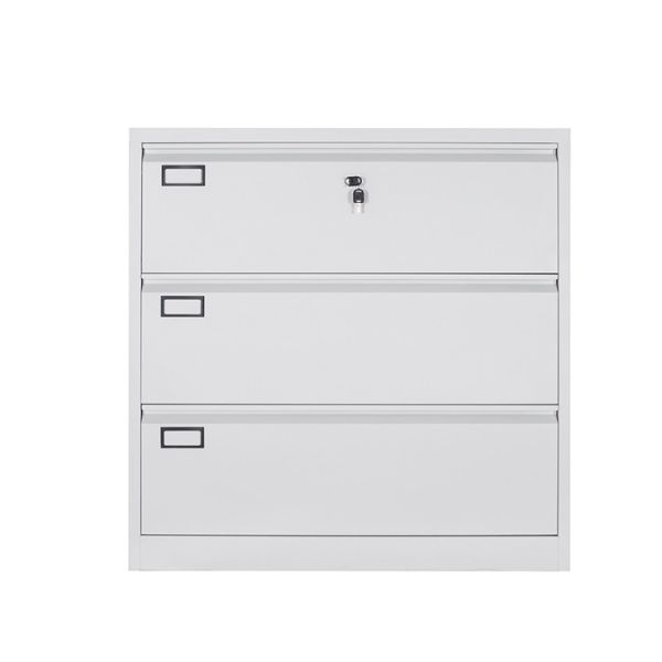 Home Vertical Black Thick 1.2mm 3 Drawer File Cabinet