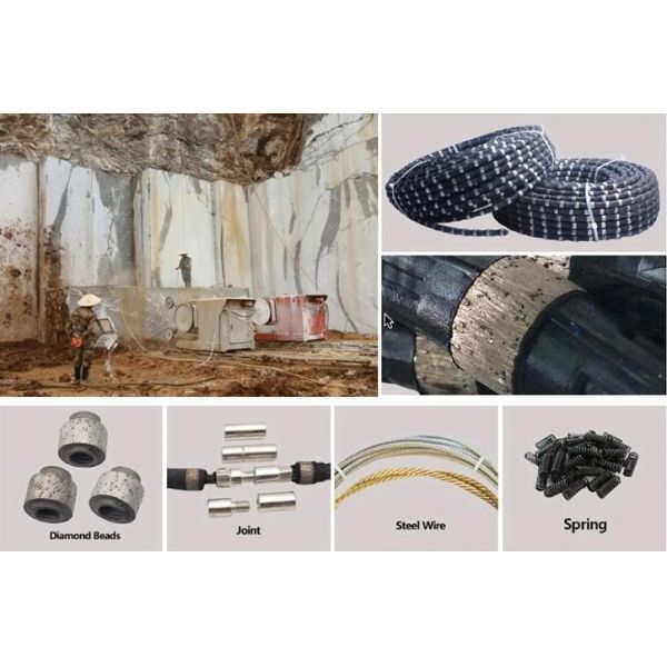 Black Classical Diamond Wire Saw Mine Granite Diamond Cutting Rope