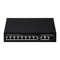 Commutateur PoE de 120 W 8 ports Ethernet rapide non géré avec entrée CA en fibre SFP