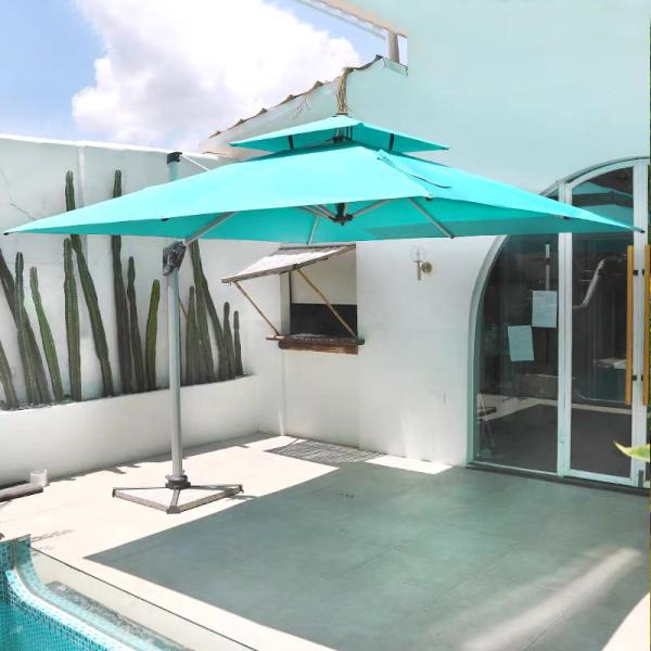 Parapluie extérieure pliable Grand parapluie de jardin en aluminium pour hôtel Restaurant Banquet