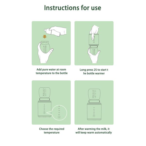 15w Custom Mini Baby Bottle Warmer Breast Milk Travel Bottle Heater For Baby Feeding