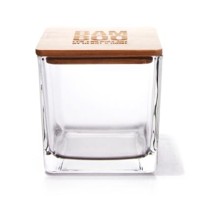 Candeeiras de vidro em relevo retangular 4oz 6oz 8oz 10oz 12oz