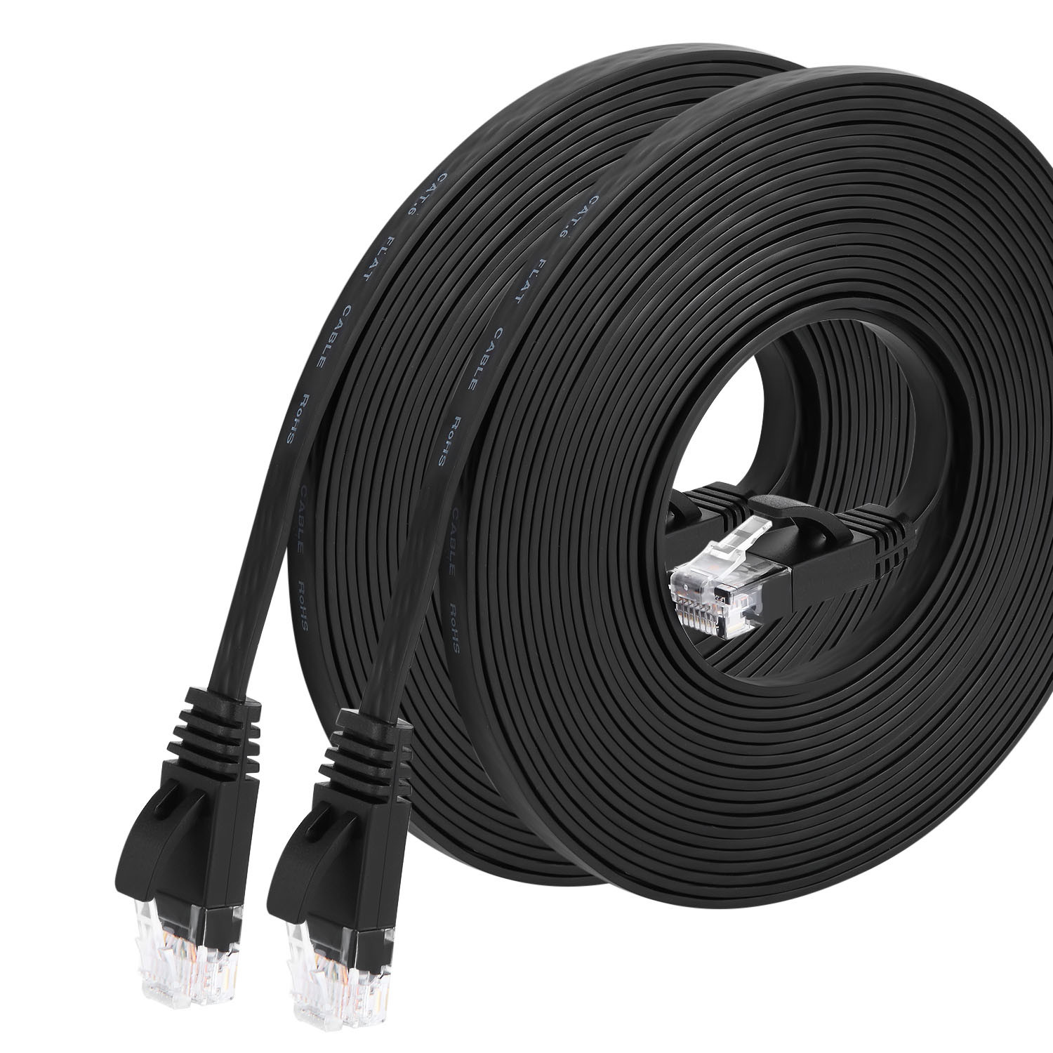 Cat6 обнаженный медный плоский кабель ethernet, кабель Lan 50Ft UTP для локальных сетей