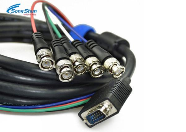 Video Surveillance VGA D SUB Cable 15pin VGA RGBHV 5xBNC Male Medical Equipment