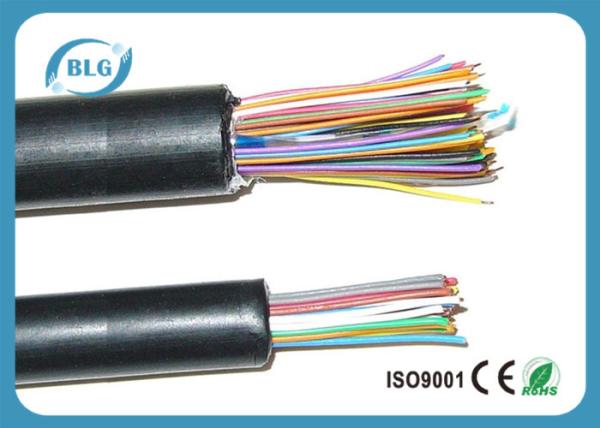 Black PE Sheath Telephone Line Cable Shield 10 / 20 / 25 / 50 / 100 Pairs Solid Copper Cable for Telephone and Secruity