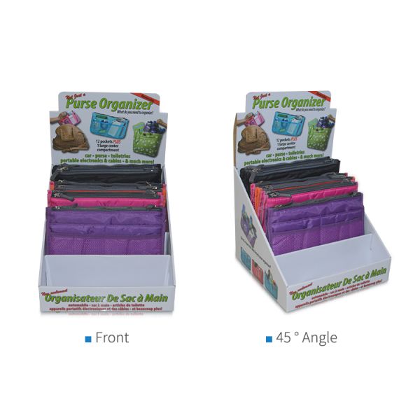 Cloth / Bag Shop Shelf Ready Packaging , Black Cardboard Advertising Stand