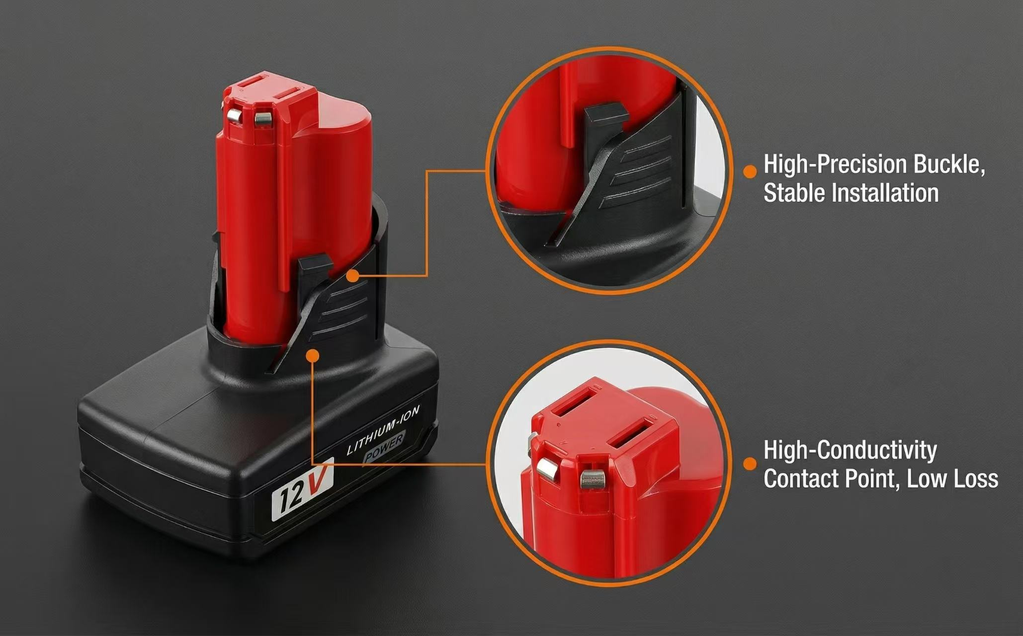12V 6.0Ah 500 Cycles Lithium Ion Battery Pack For Power Tools With LiCoO2 Positive Material