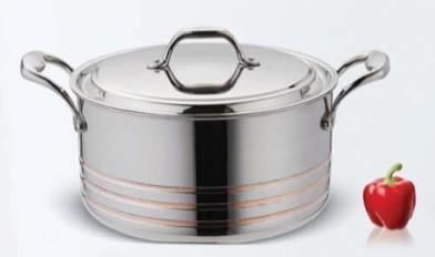 2Pcs Tri-ply Copper cookware pan SHXYY-01-8,Thickness 2.2-3.0mm,saucepot