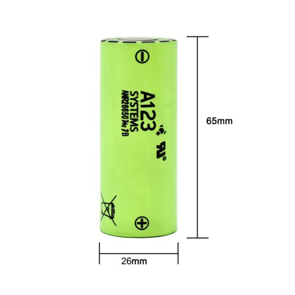 A123 3.2V 26650 LiFePO4 Battery with Low-temperature Resistance, High-speed 4C Charging and 50C Discharging for Electric Tools