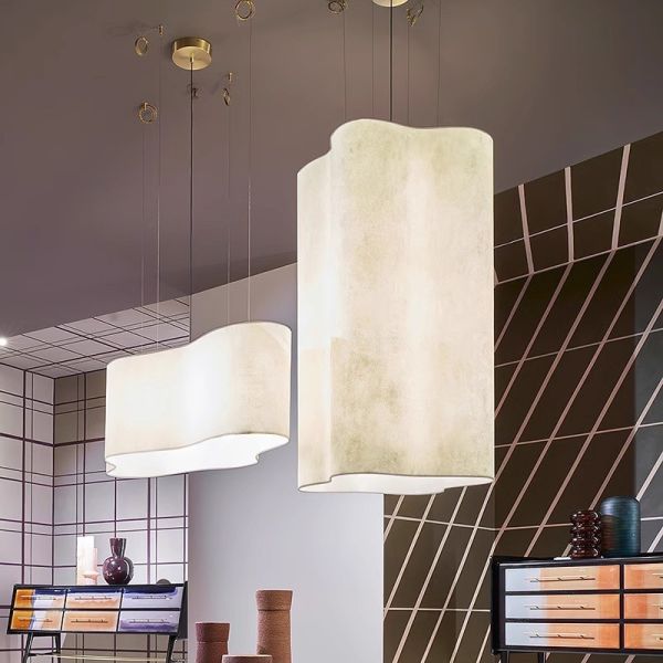 2000LM Lustre en tissu blanc