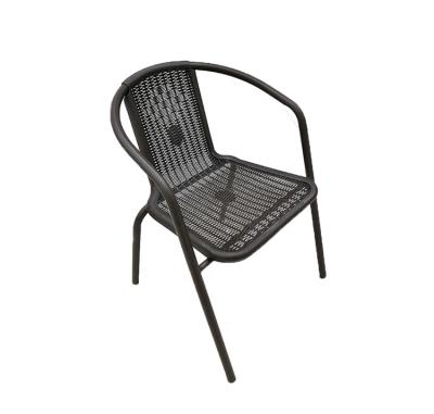 Outdoor 75cm Height 58cm Depth Water Proof Stackable Woven Patio Chairs