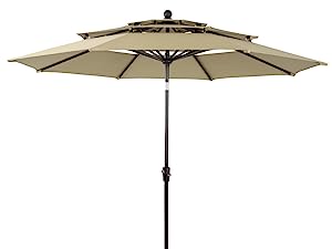 Patio Umbrellas, Outdoor Market Large Umbrella wirh Base, Rectangle Long Double-Sided Umbrella Yard Lawn Garden