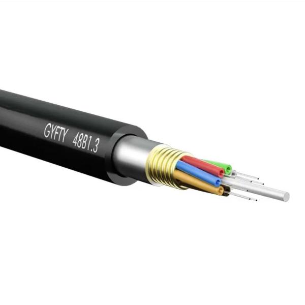 Non Metallic Armored Fiber Optics Cables Black Duct Steel Wire 2km/ Roll