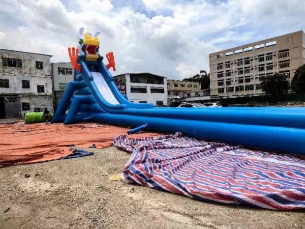 Tobogán acuático inflable, tobogán largo alto, modelo Dragón con PVC grueso, buena calidad, más piscina para niños, parque infantil al aire libre