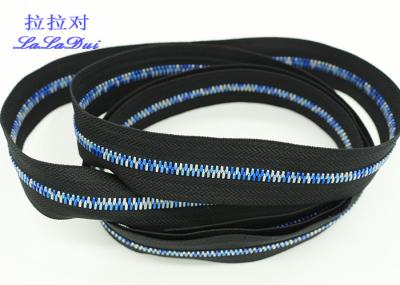 Rainbow Teeth Long Chain Zipper In Roll Black Cotton Tape Customized For Clothes