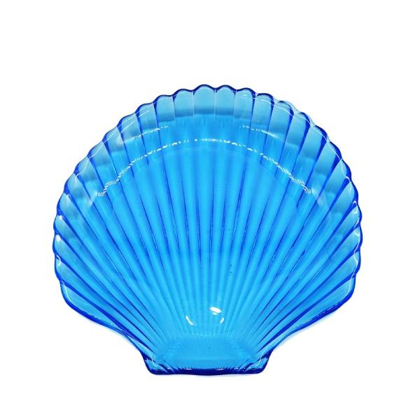 Mar Shell Blue Glass Charger Plate da série do oceano para a sobremesa