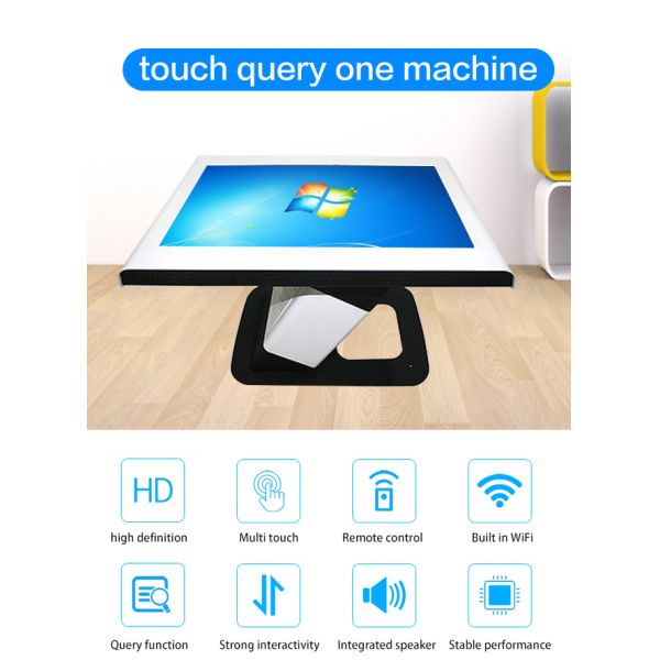 Z Shaped Irregular Smart Screen Touch Table Multimedia AIO Touch Screen Coffee Table