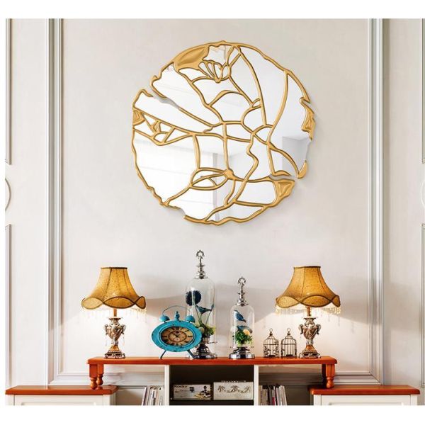 Full Length Hanging Brushed Brass Mirror 100x200cm Decorative