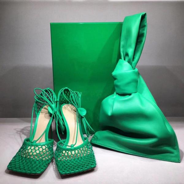 Hot Sell Luxurious Brand Sexy Mesh Square Toe Customization Heel Lace-Up Sandals Shoes For Women Footwear