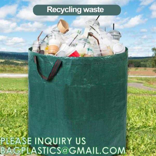 Heavy Duty Home and Yard Waste Bag 48-Gallon Woven Polypropylene, Reusable Lawn and Leaf Garden Bag with Reinforced