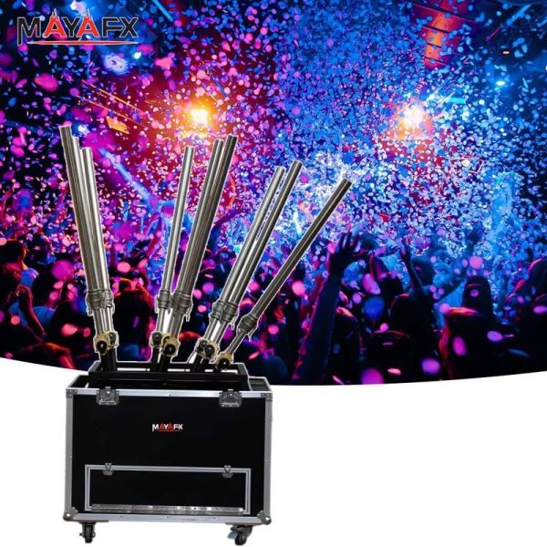 Nine Tubes Confetti Cannon with DMX Control and Adjustable Angle for Festive Events and Concerts