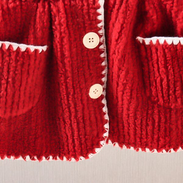 Girls Single Breasted Lotus Leaf Lightweight Windproof Jacket Lambswool Coat With Mink Collar