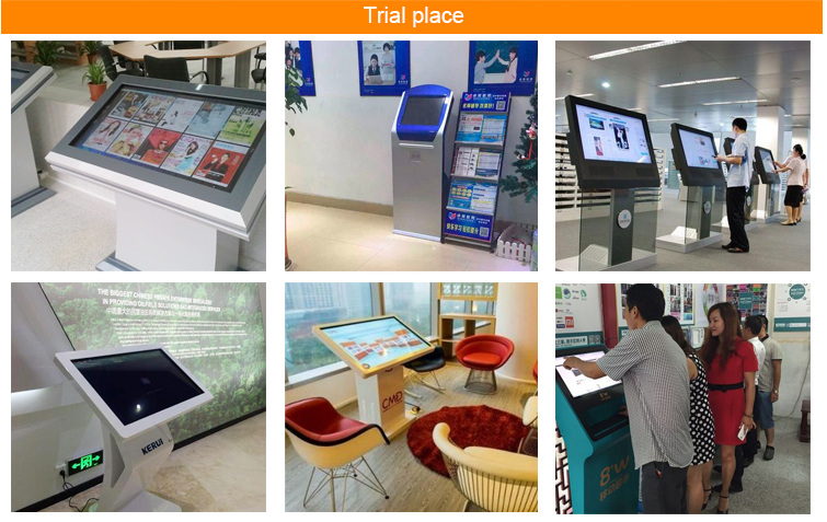 Movable 21.5 Inch Touching Floor Standing Digital Signage With Calendar Exhibition Booth