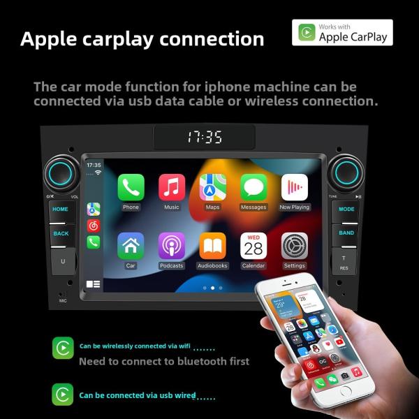 Creatall 7-Inch HD Screen Android Car GPS Navigation System Compatible Opel Smart for BT Wireless CarPlay Dashboard USB