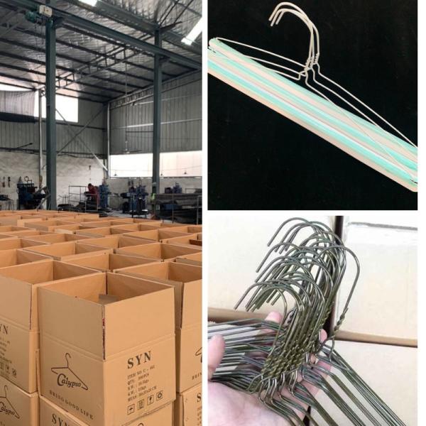 Notched Painting Wire Coat Hangers , Dry Cleaner Cloth Hanger Stainless Steel