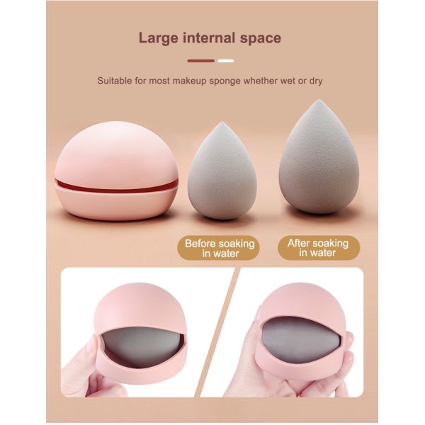 Custom Eco-friendly Soft Silicone Makeup Sponge Blender Holder Box for Cosmetic Travel
