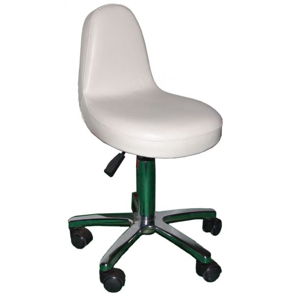 Chrome Salon Rolling Chair , Comfortable White Office Chair 360 Degree Swivel