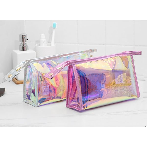 Portable laser TPU web celebrity ins style cosmetics storage bag simple transparent carry-on makeup bags