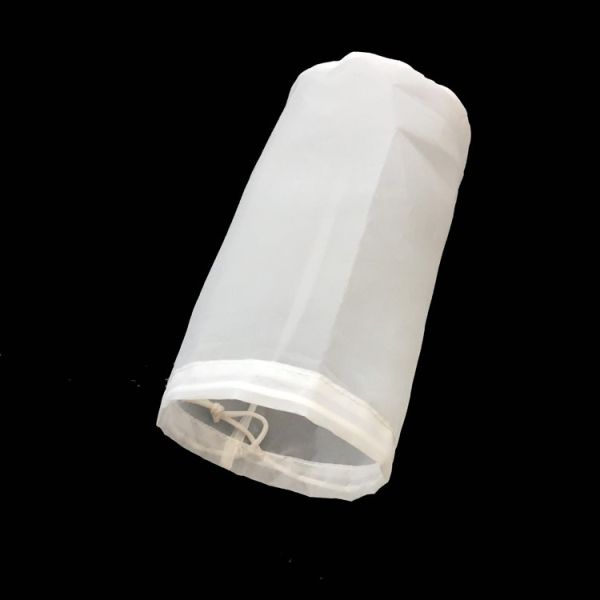 100 Micron Nylon Swimming Pool Water / Mineral Water Filter Bag With Steel Ring