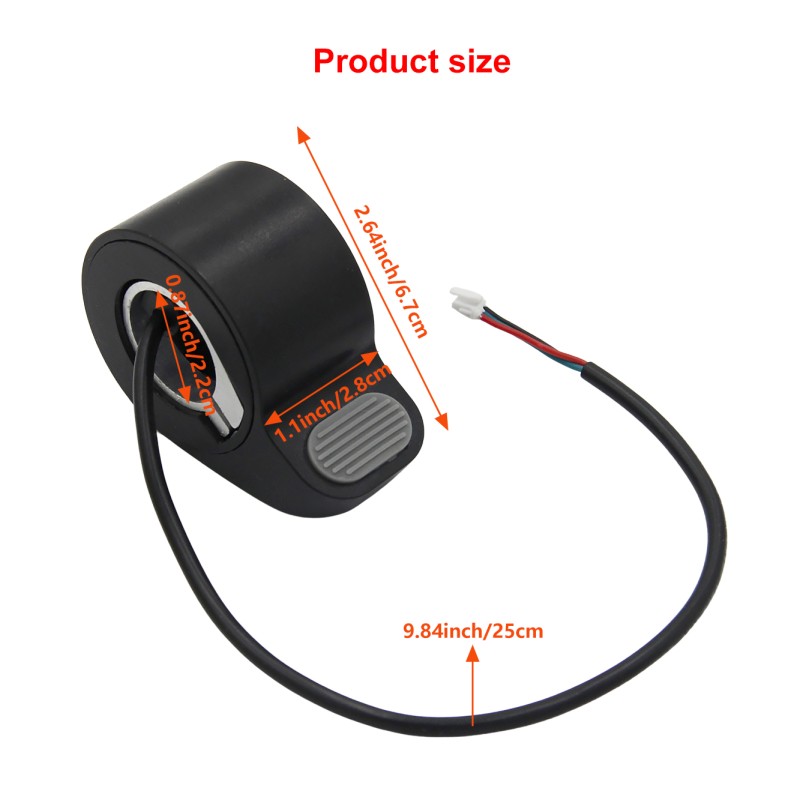 Water Resistant Adjustable Thumb Throttle with Shock Absorption for Electric Scooters
