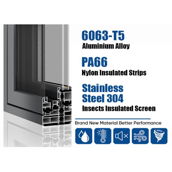 Custom Design Heatproof Aluminium Double Glazed Windows For Vila Apartment