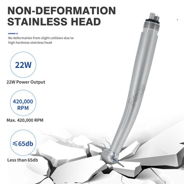 Stainless Steel Air-Driven Dental Turbine High Speed Handpiece with CE