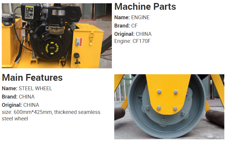 Прогулка мини руки ручная за роликом дороги с двигателем дизеля ХОНДА 5.5ХП