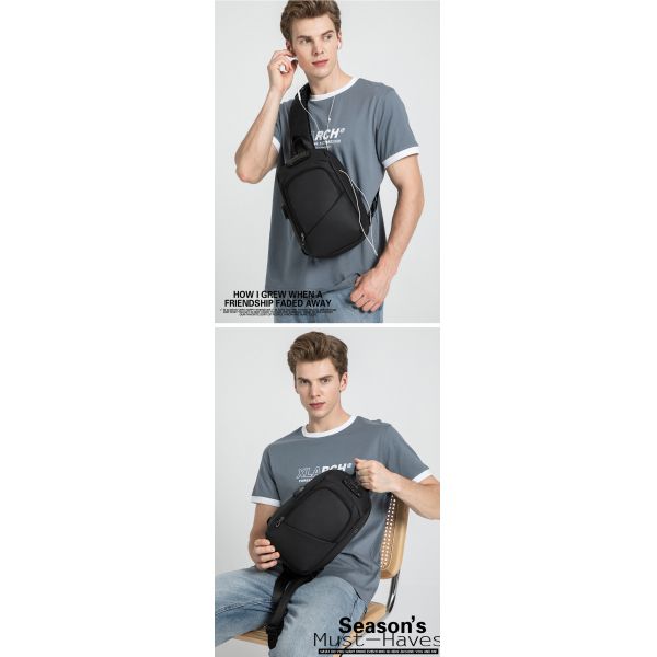 ISO9001 Anti Theft Lock  Crossbody Chest Sling Bag For Men 19*12*31cm