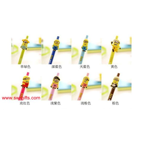 Cute Korean Stationery Small Yellow People Gel Pen Kawaii Creative Colored Pens School