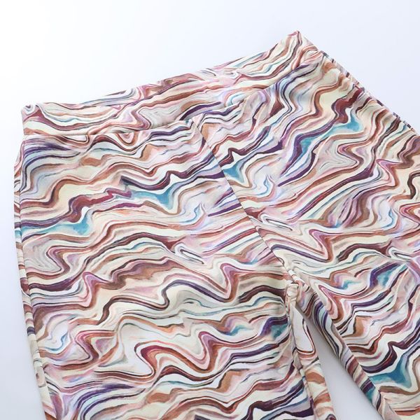 Polyester Fiber Temperament Ladies Casual Pants High Waisted Flare Pants