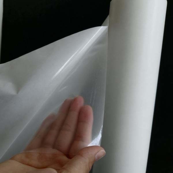 filme quente claro do derretimento do filme 0.05mm TPU da transferência térmica de 480mm para a sapata da tela de matéria têxtil