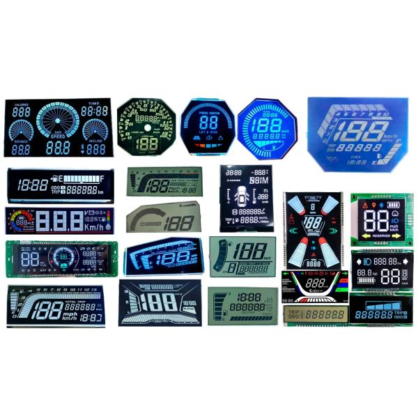 Customized Size Htn Type Segment Lcd Display Panel For Car Ebike Speedometer
