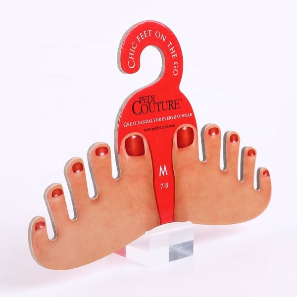 Customized Size Flip Flop Cardboard Hanger Kraft Paper Hooks FSC Standard Eco Friendly