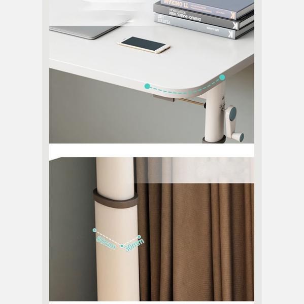Height Adjustable Home Office Desk Children's White Wooden Study Table with Crank