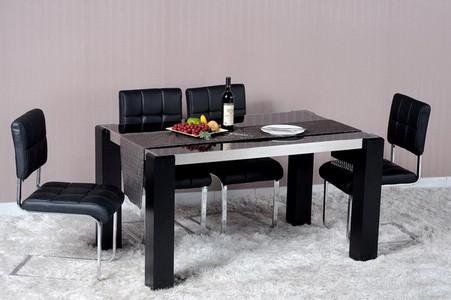 Modern Dining Room Furniture,Wood/Stainless Steel Dining Table,PU Chair