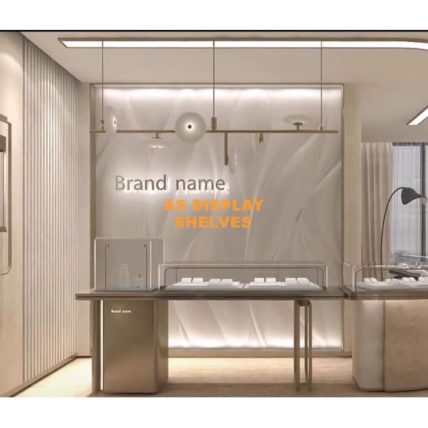 曲げられた商業宝石類の陳列ケースのステンレス鋼金様式