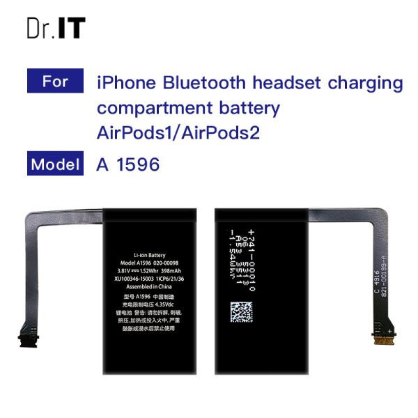 Li Ion A1596 Airpods Battery Replacement Bluetooth Headset Batteries